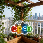 Φωτεινή Πινακίδα LED Neon OPEN Με Πολύχρωμο Σχέδιο Και USB Τροφοδοσία - Image 6