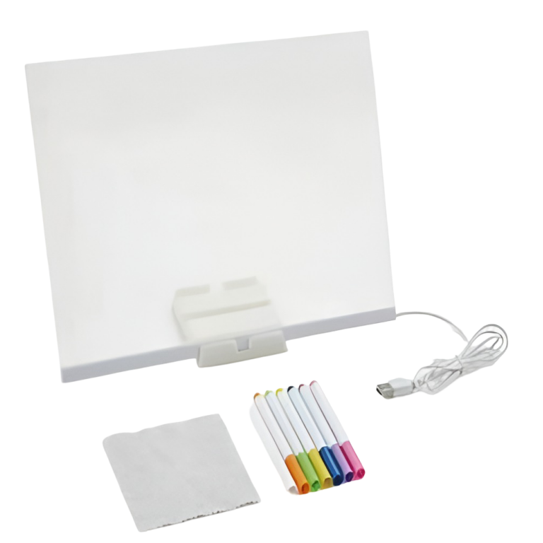 Φωτιζόμενος Ακρυλικός Πίνακας Γραφής Με LED Και USB 20x20cm Arrango AT60351
