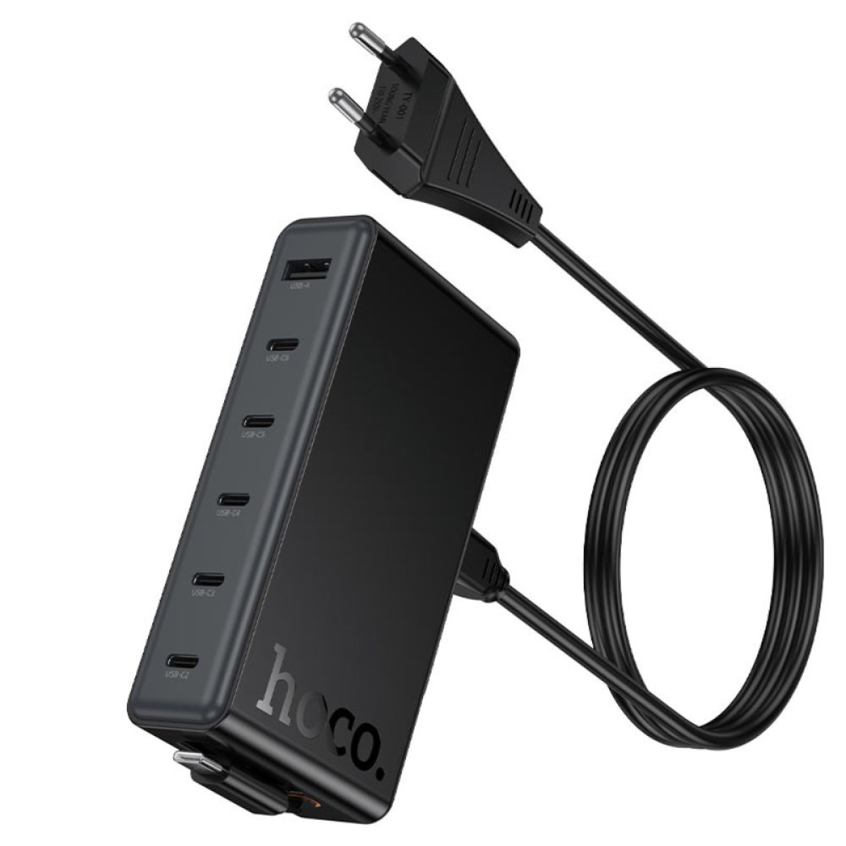 GaN Φορτιστής 50W με Καλώδιο USB-C, 6×USB-C & 1×USB-A Power Delivery – Hoco C151A