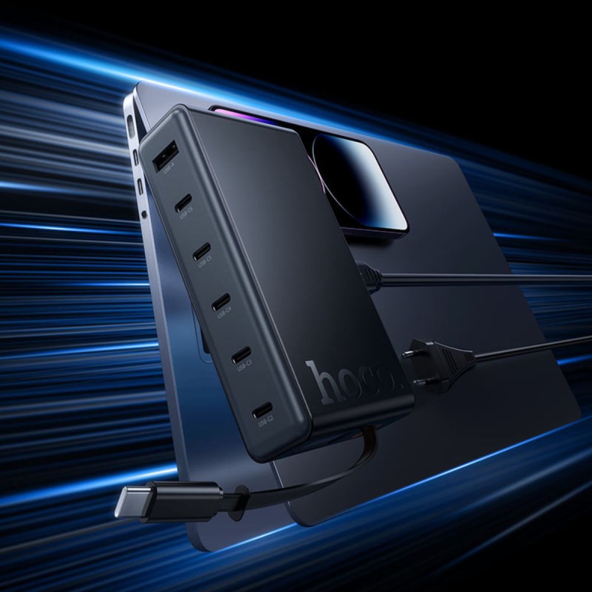 GaN Φορτιστής 50W με Καλώδιο USB-C, 6×USB-C & 1×USB-A Power Delivery – Hoco C151A