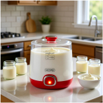 Γιαουρτομηχανή με Κάδο 1lt 20W Hoomei HM-6535 Λευκό/Κόκκινο
