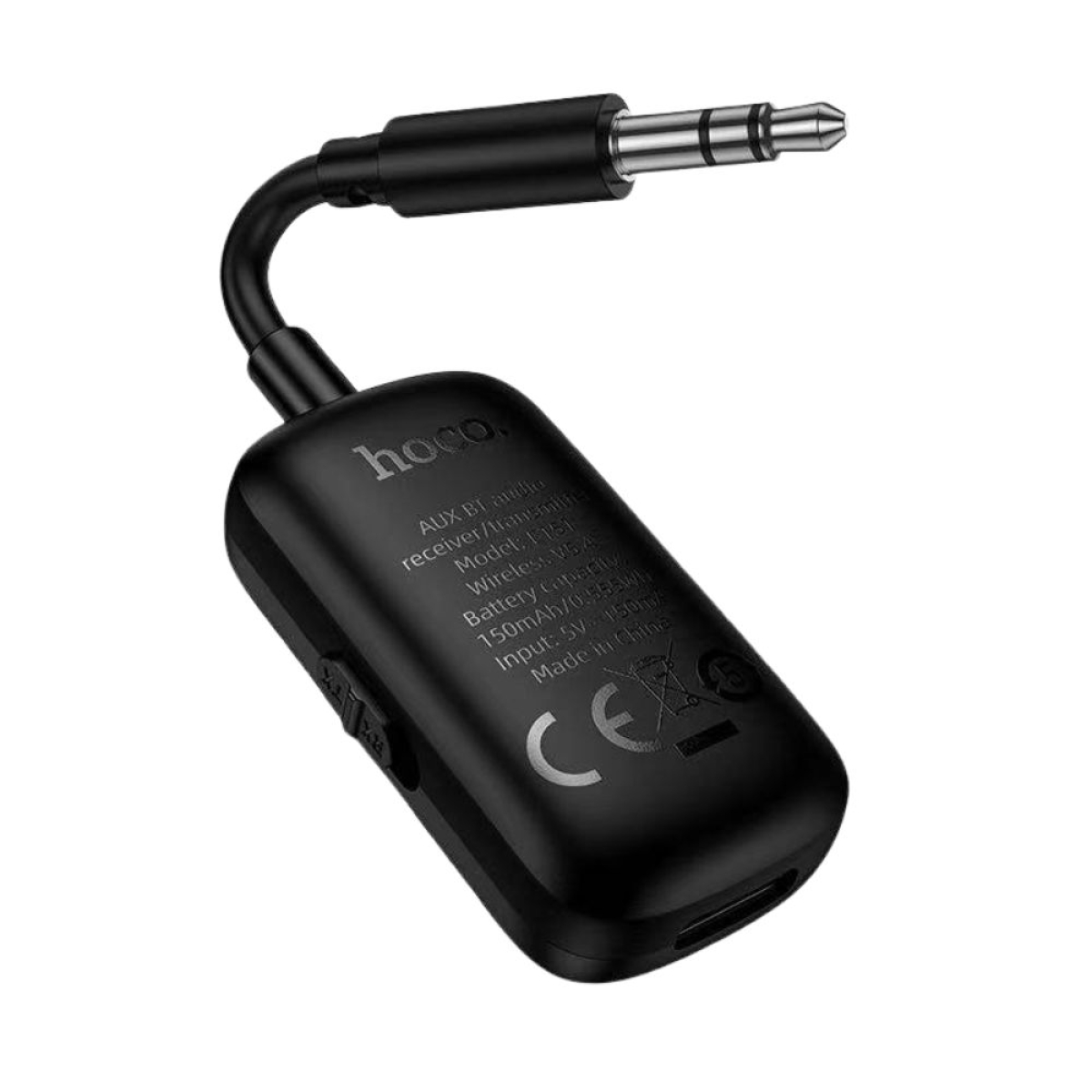 HOCO E151 Graceful Bluetooth Audio Transmitter & Receiver V5.4 με AUX 3.5mm, SD και Μικρόφωνο - Μαύρο