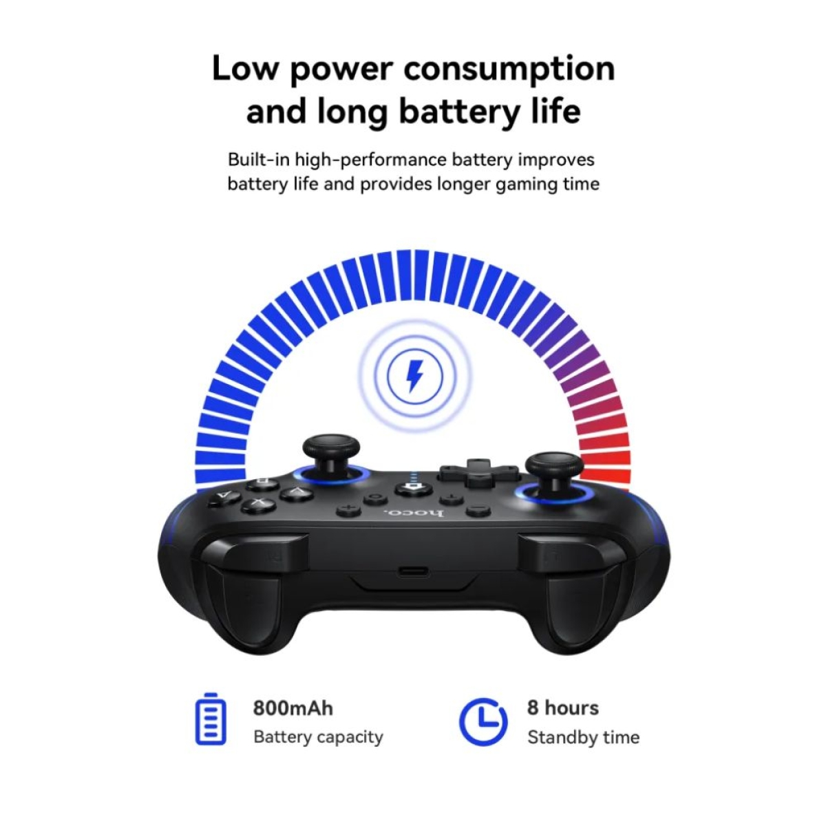 Hoco GA2 - Ασύρματο Gaming Controller για Nintendo Switch 1 / 2 και PC σε Μαύρο Χρώμα