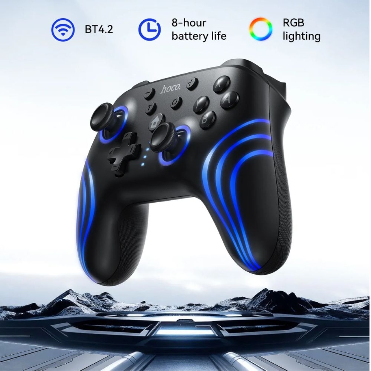 Hoco GA2 - Ασύρματο Gaming Controller για Nintendo Switch 1 / 2 και PC σε Μαύρο Χρώμα