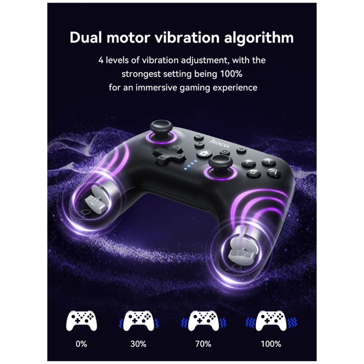 Hoco GA2 - Ασύρματο Gaming Controller για Nintendo Switch 1 / 2 και PC σε Μαύρο Χρώμα