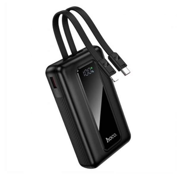 Hoco J162A Power Bank 20000 mAh με Ενσωματωμένα Καλώδια PD 20W QC3.0 22.5W - Μαύρο
