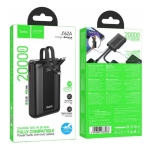 Hoco J162A Power Bank 20000 mAh με Ενσωματωμένα Καλώδια PD 20W QC3.0 22.5W - Μαύρο