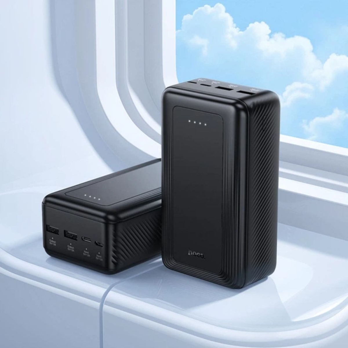 Hoco J165B Power Bank 30000mAh με 2 Θύρες USB-A και 2 Θύρες USB-C Μαύρο