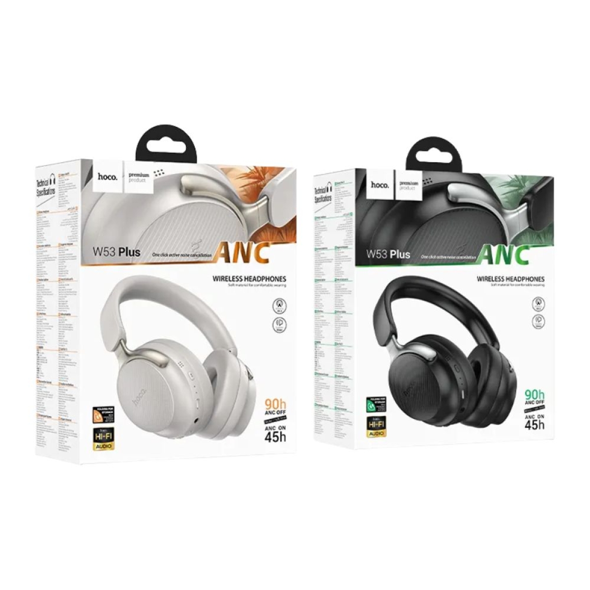 Hoco W53 Plus Tone Ασύρματα Bluetooth Ακουστικά Over Ear με Noise Cancelling – Μαύρο