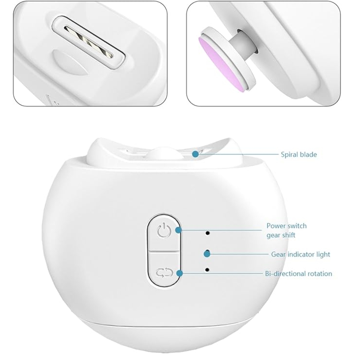 Ηλεκτρικός Νυχοκόπτης & Λίμα Νυχιών 2 Σε 1 Επαναφορτιζόμενος Με LED - Image 2