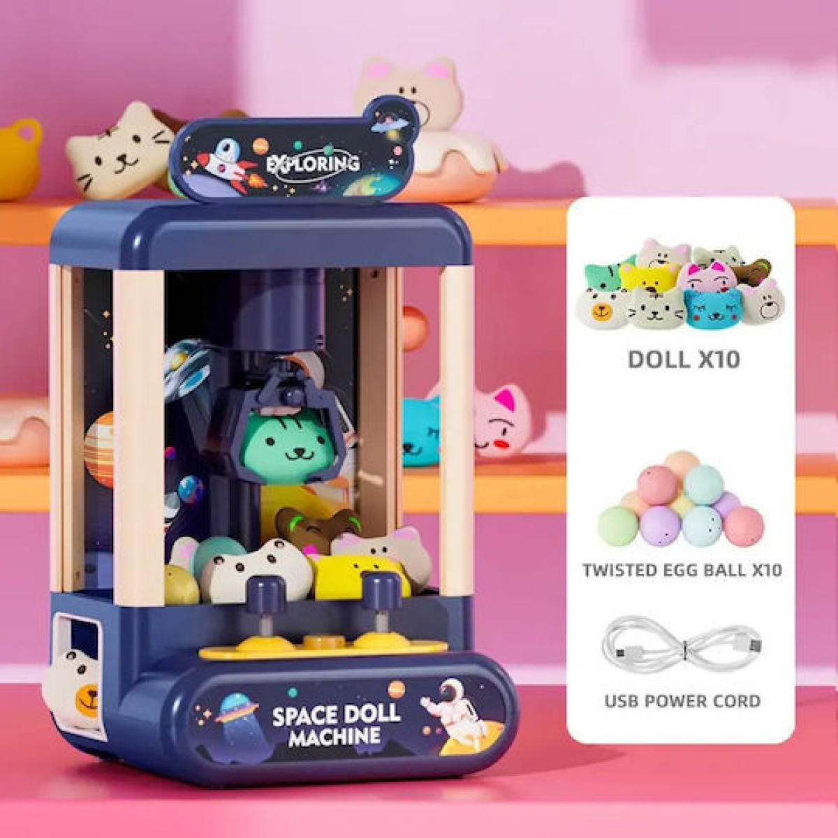 Ηλεκτρονικό Παιχνίδι Candy Grabber Space Doll Machine Με Μουσική MT-25 - Image 4