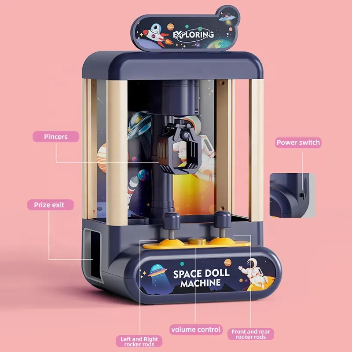 Ηλεκτρονικό Παιχνίδι Candy Grabber Space Doll Machine Με Μουσική MT-25 - Image 7