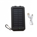 Ηλιακό Power Bank 10000mAh με 2 Θύρες USB-A & Φακό LED Black