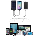 Ηλιακό Power Bank 10000mAh με 2 Θύρες USB-A & Φακό LED Black