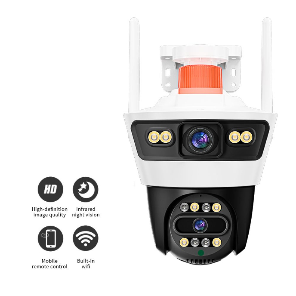 IP Κάμερα Παρακολούθησης Wi-Fi 4MP Αδιάβροχη IP66 PTZ με Νυχτερινή Όραση και Διπλό φακό