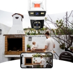 IP Κάμερα Παρακολούθησης Wi-Fi 4MP Αδιάβροχη IP66 PTZ με Νυχτερινή Όραση και Διπλό φακό