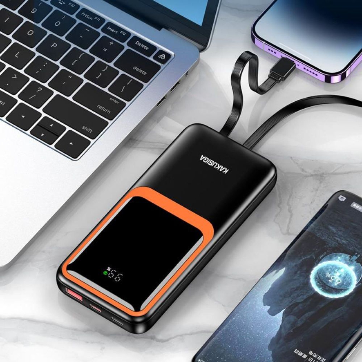 KAKUSIGA KSC-1087 Power Bank 10000 mAh PD,QC,FCP,AFC 22.5W με Οθόνη LED