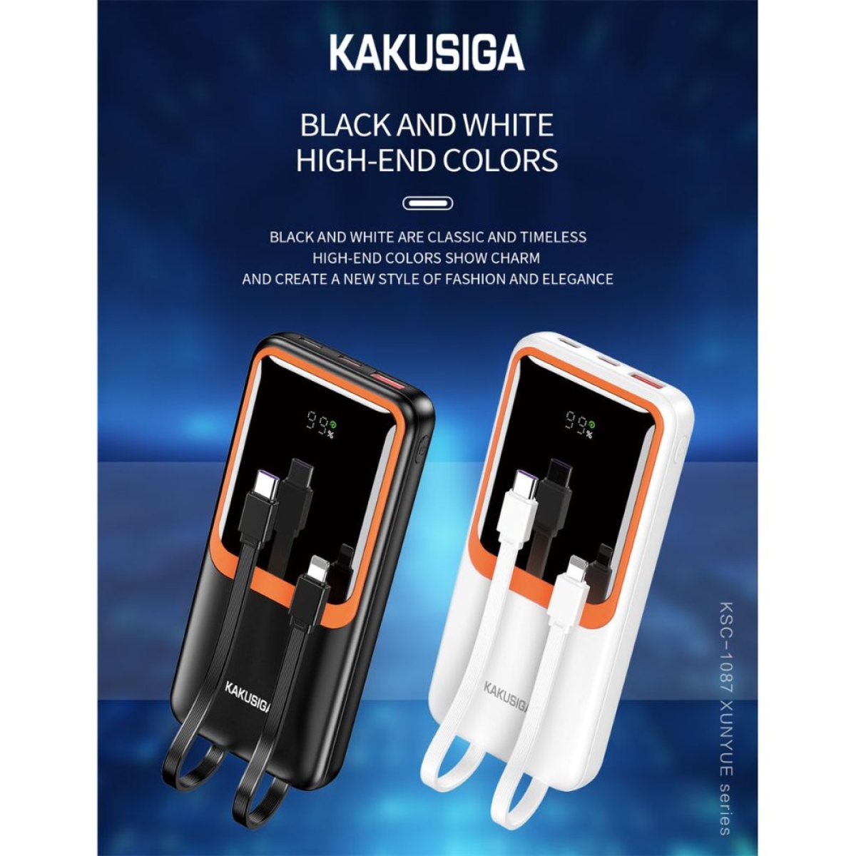 KAKUSIGA KSC-1087 Power Bank 10000 mAh PD,QC,FCP,AFC 22.5W με Οθόνη LED