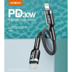 Καλώδιο Φόρτισης & Δεδομένων USB-C Σε Lightning PD 30W Υφασμάτινο 1m Moxom MX-CB116 - Image 3