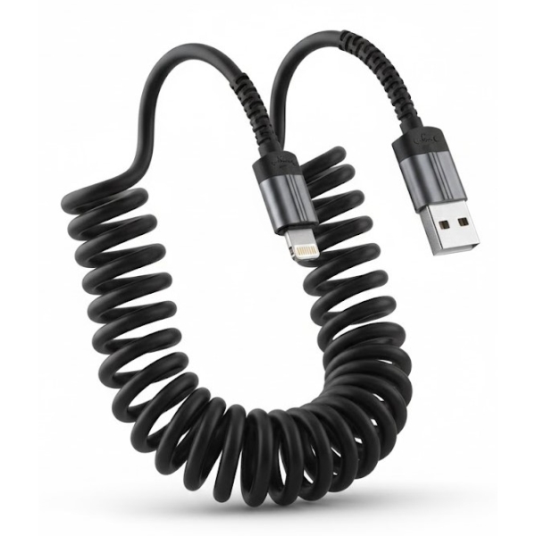 Καλώδιο Φόρτισης Σπιράλ USB-Α σε Lightning 200W 1m Senzhen CΒ156