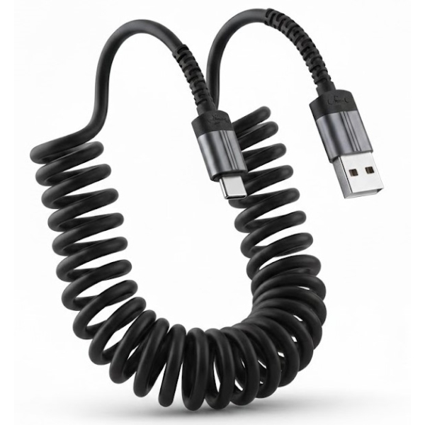 Καλώδιο Φόρτισης Σπιράλ USB-Α σε Type-C 200W 1m Senzhen CΒ157