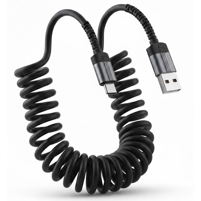 Καλώδιο Φόρτισης Σπιράλ USB-Α σε Type-C 200W 1m Senzhen CΒ157