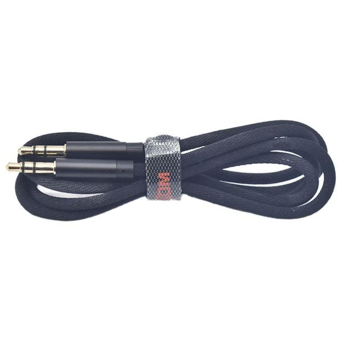 Καλώδιο Ήχου 3.5mm Σε 3.5mm Υφασμάτινο 1m Moxom MX-AX31 Μαύρο - Image 2