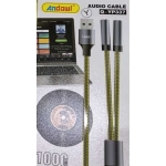 Καλώδιο Ήχου USB Σε Διπλό Jack 3.5mm 100cm Andowl Q-YP337 - Image 2
