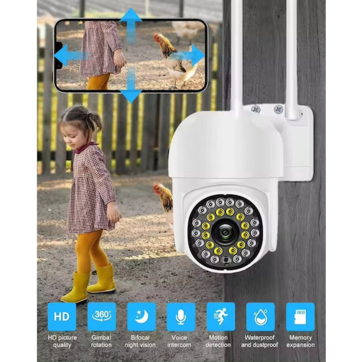 Κάμερα Ασφαλείας IP WiFi Quad HD 5MP PTZ Με Εφαρμογή SL-0050-10 - Image 6