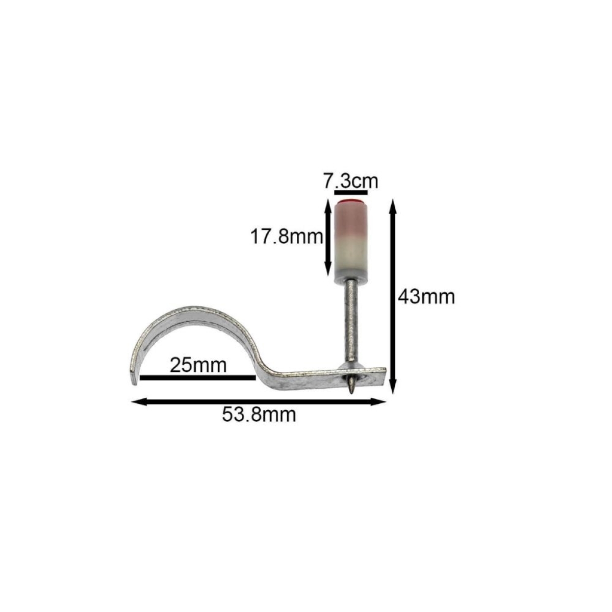 Καρφιά Μπετού για Καρφωτικό Χειρός 42mm x 7.3mm με Στήριγμα Σωλήνας 16mm 150 Τεμάχια - HL18668-221