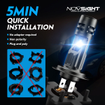 Λάμπες LED H7 12V 60W 12000LM 6500K IP68 Novsight A500 N58 - Image 3