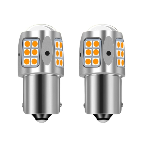 Λαμπτήρας LED 1156 BA15S Switchback 30×SMD 3030 Λευκό / Πορτοκαλί 12V – 2 τμχ.