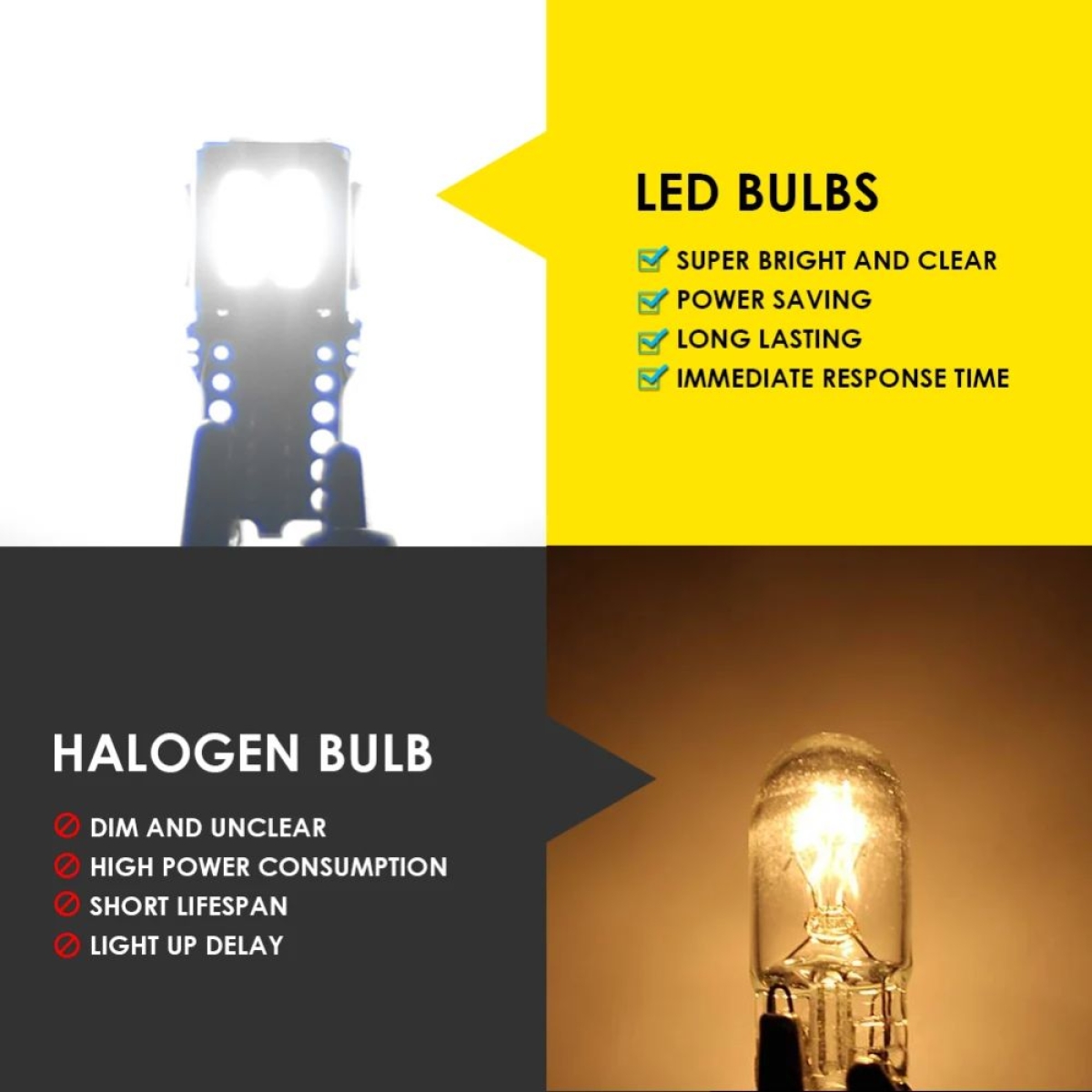 LED Λάμπα T10 7×SMD 7020 Λευκό Φως 6000K