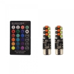 LED T10 Λάμπες Αυτοκινήτου 12V RGB με Χειριστήριο Σετ 2τμχ XM-17