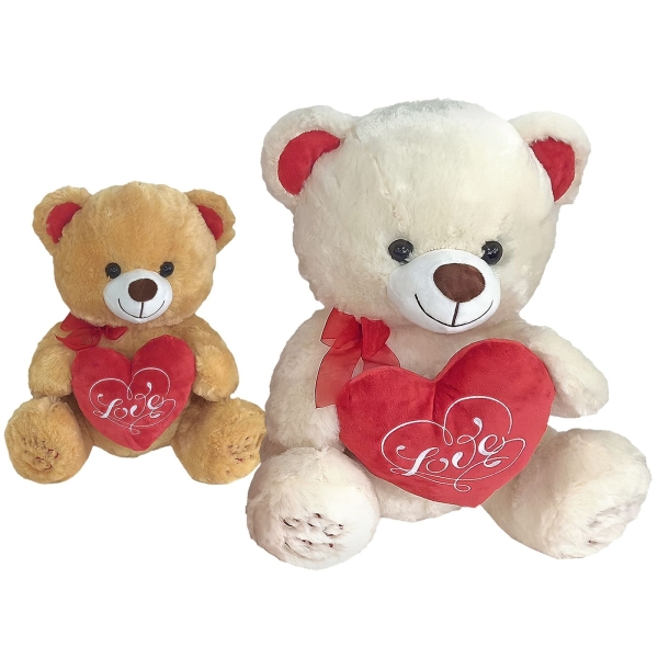 Λούτρινο Αρκουδάκι Με Καρδιά 35cm ToyMarkt 99520