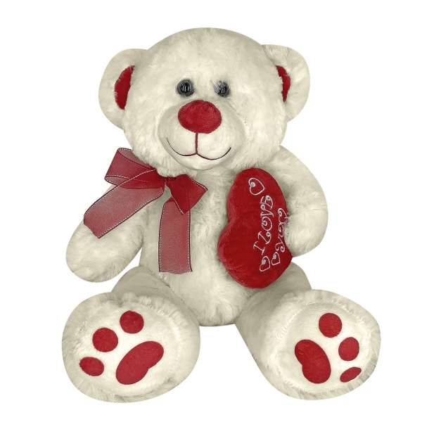 Λούτρινο Αρκουδάκι Με Καρδιά Και Κορδέλα 35cm ToyMarkt 99525