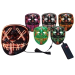 Μάσκα με Ράμματα Πλαστική με φως 20x18cm Carnavalista 232214