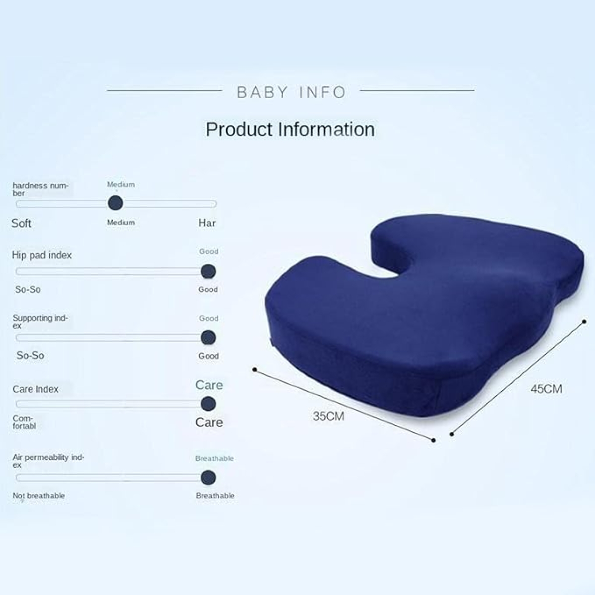 Μαξιλάρι Καθίσματος U-Shape Memory Foam - Image 4