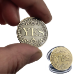 Νόμισμα Απόφασης «YES/NO» Μεταλλικό 40mm Χρυσό - Image 5