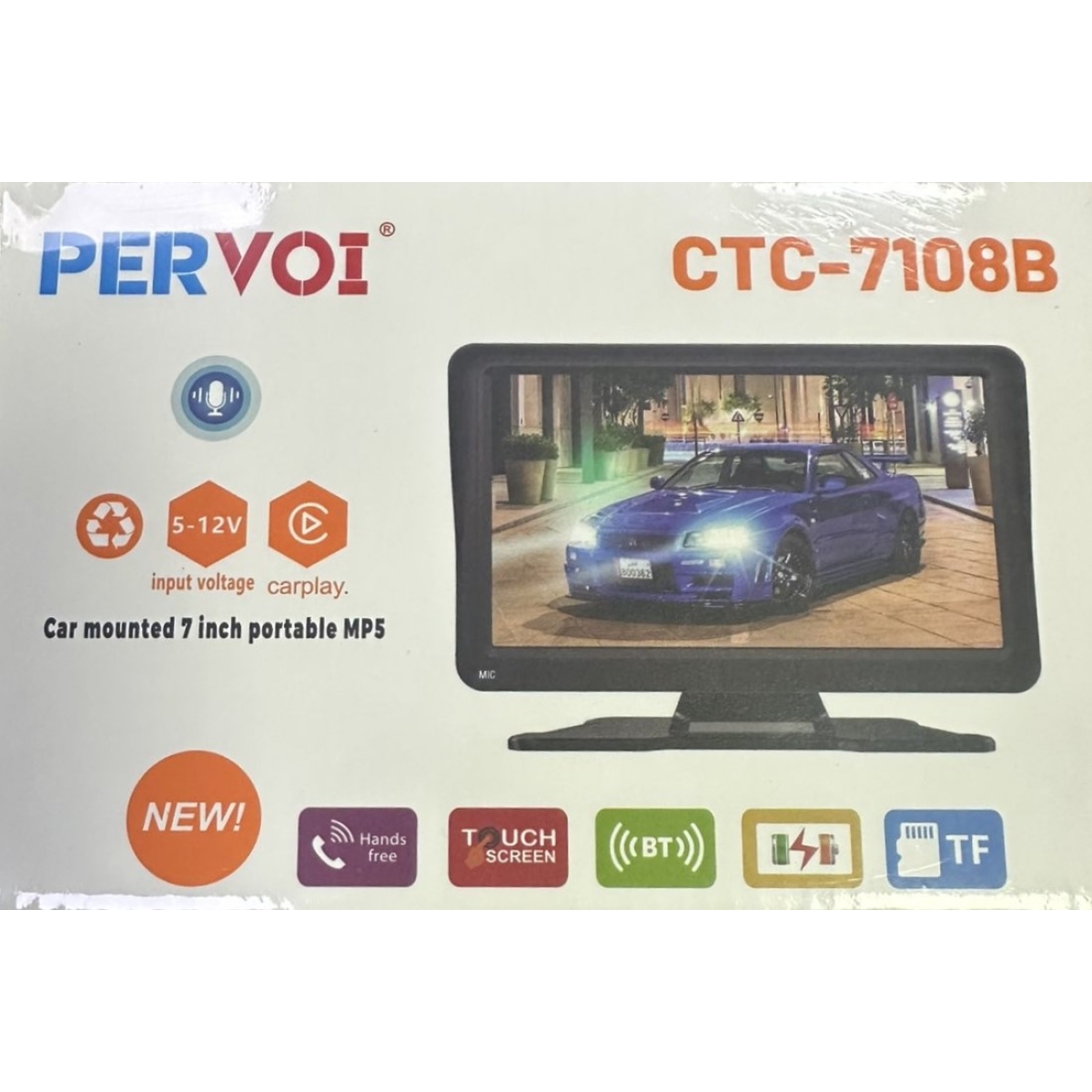 Οθόνη Αυτοκινήτου 7'' Touch Screen Με CarPlay Και Bluetooth PERVOI CTC-7108B