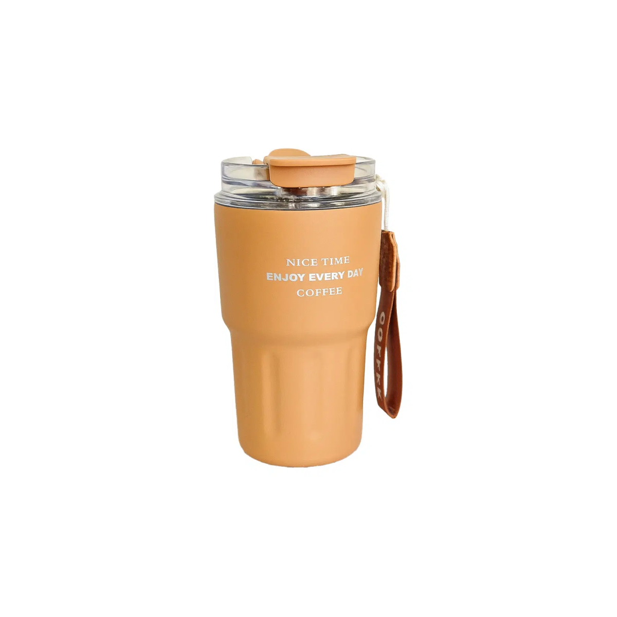 Ποτήρι Θερμός Ανοξείδωτο Με Καλαμάκι, Καπάκι Και Λουράκι 600ml