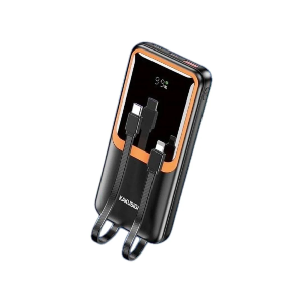 Power Bank 20.000mAh με Ενσωματωμένα Καλώδια, Οθόνη & Γρήγορη Φόρτιση 22,5W / 20W KAKUSIGA KSC-1088