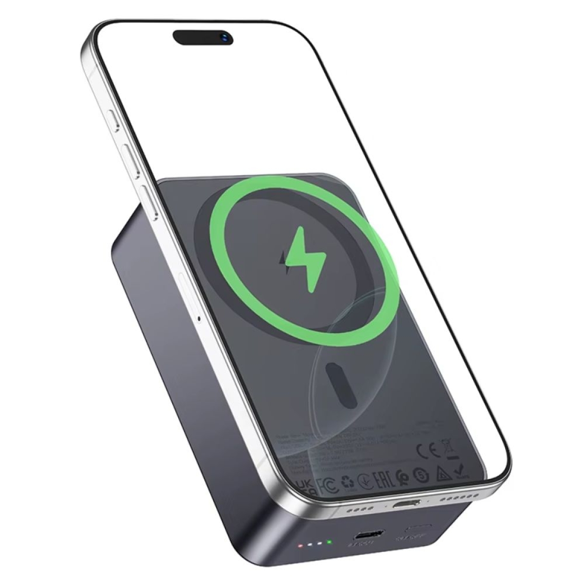 Power Bank Hoco J160B 20000mAh PD20W QC3.0 1xUSB-C με Ασύρματη Φόρτιση 15W και LED Ένδειξη Μπαταρίας Μαύρο