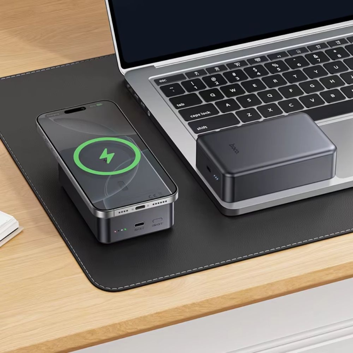 Power Bank Hoco J160B 20000mAh PD20W QC3.0 1xUSB-C με Ασύρματη Φόρτιση 15W και LED Ένδειξη Μπαταρίας Μαύρο