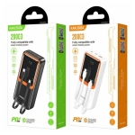 Power Bank KAKUSIGA KSC-1088 20.000mAh με Ενσωματωμένα Καλώδια, Οθόνη & Γρήγορη Φόρτιση 22,5W / 20W