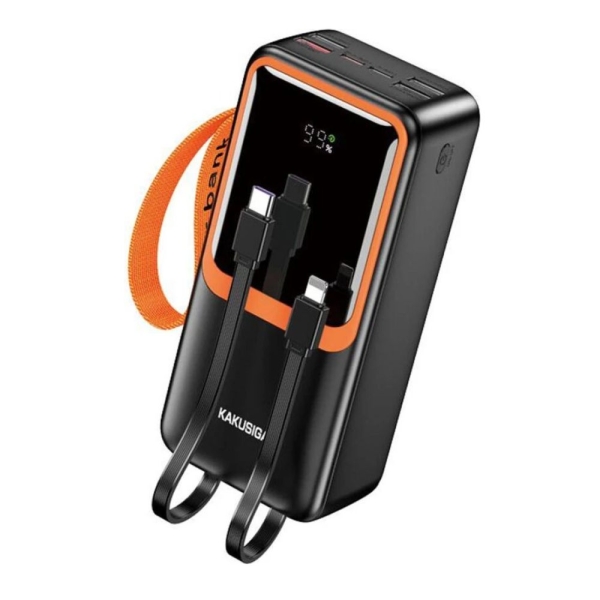 Power Bank KAKUSIGA KSC-1089 30.000mAh με Ενσωματωμένα Καλώδια, Οθόνη & Γρήγορη Φόρτιση