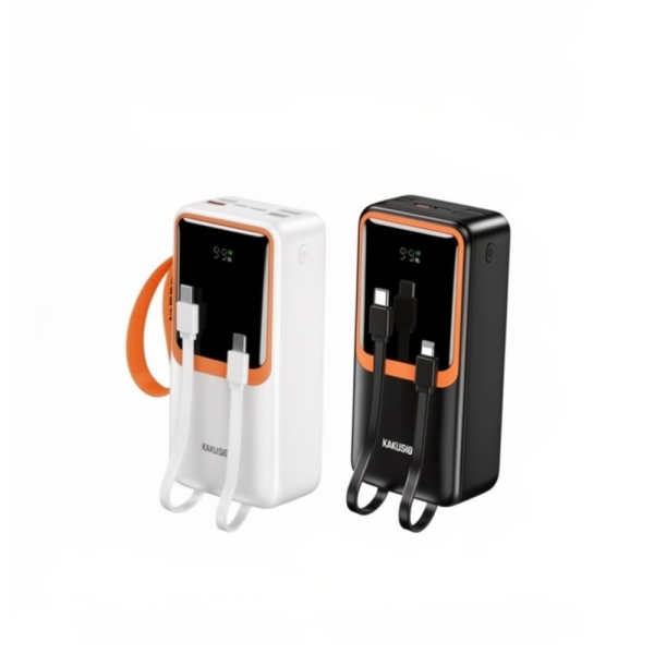 Power Bank KAKUSIGA KSC-1089 30.000mAh με Ενσωματωμένα Καλώδια, Οθόνη & Γρήγορη Φόρτιση