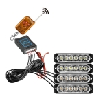 Προειδοποιητικά Φώτα LED 12–24V με Ασύρματο Χειριστήριο 4 τμχ