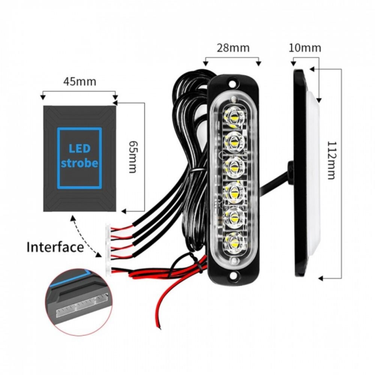 Προειδοποιητικά Φώτα LED 12–24V με Ασύρματο Χειριστήριο 4 τμχ