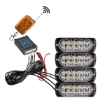 Προειδοποιητικά Φώτα LED 12–24V με Ασύρματο Χειριστήριο 4 τμχ